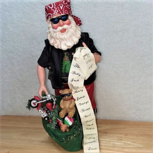 Other - Christmas Biker Santa Figurine